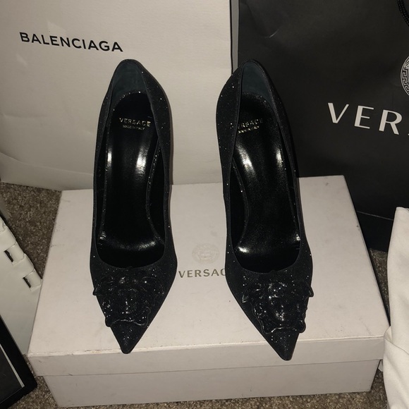 versace black heels